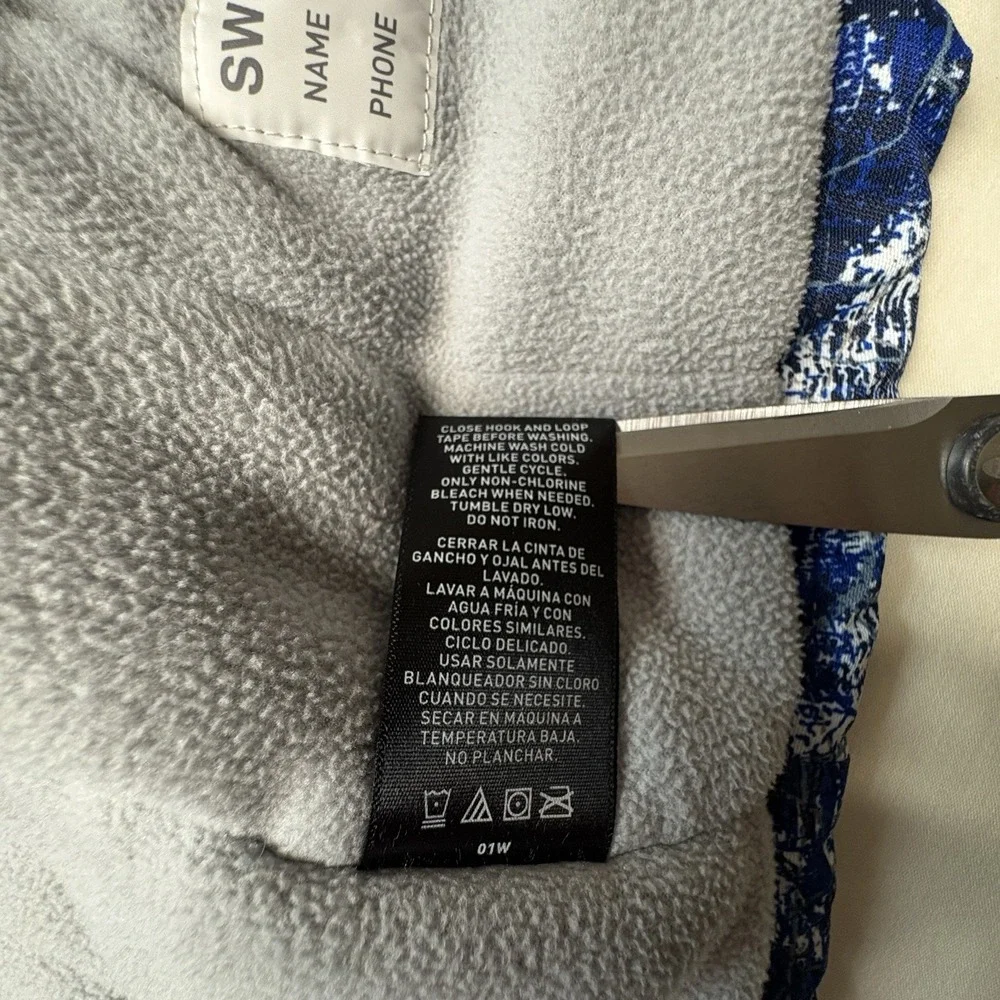 SwissTech Youth  (10-12) Hooded Full Zip Fleece Lined Jacket Blue/White/Gray